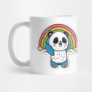 Cute Cartoon Panda Rainbow Colourful Funny Kawaii Mug